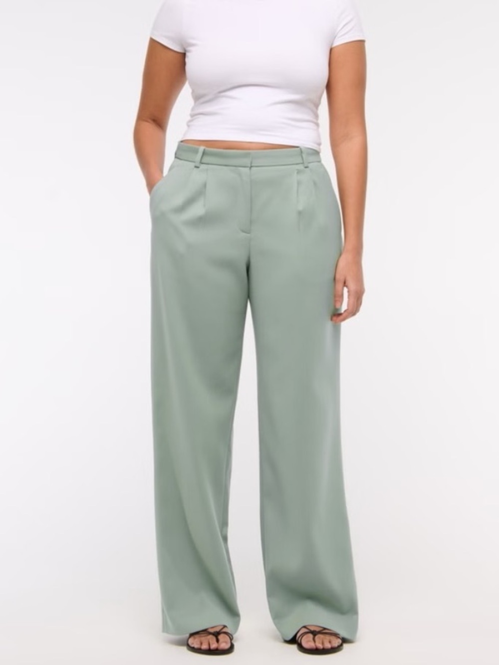 A&F Sloane Low Rise Tailored Wide Leg Pant, Size 30/10